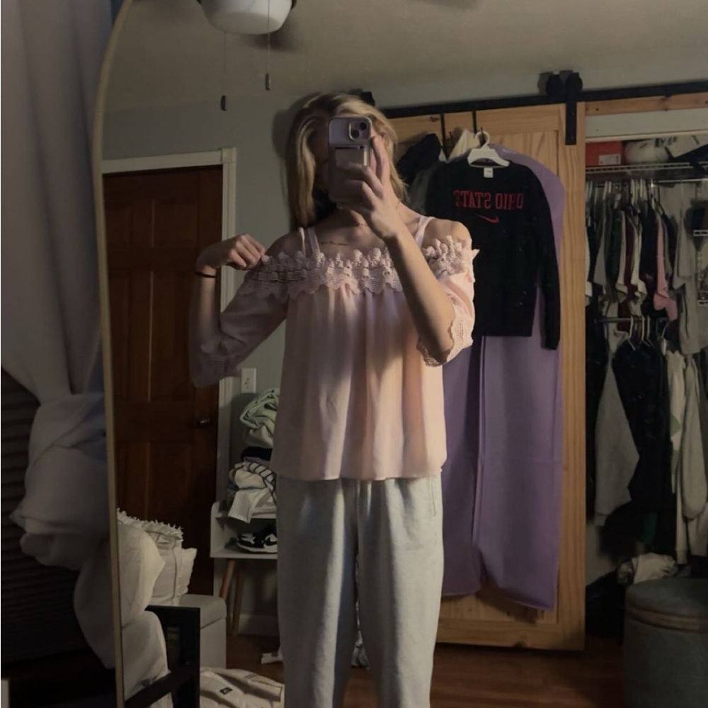 Pink Lace Blouse